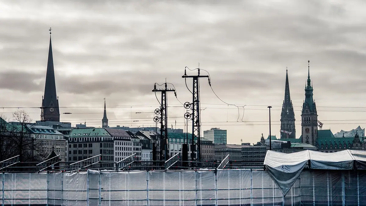 Swiss office buildings representing the business environment for starting a commercial activity.