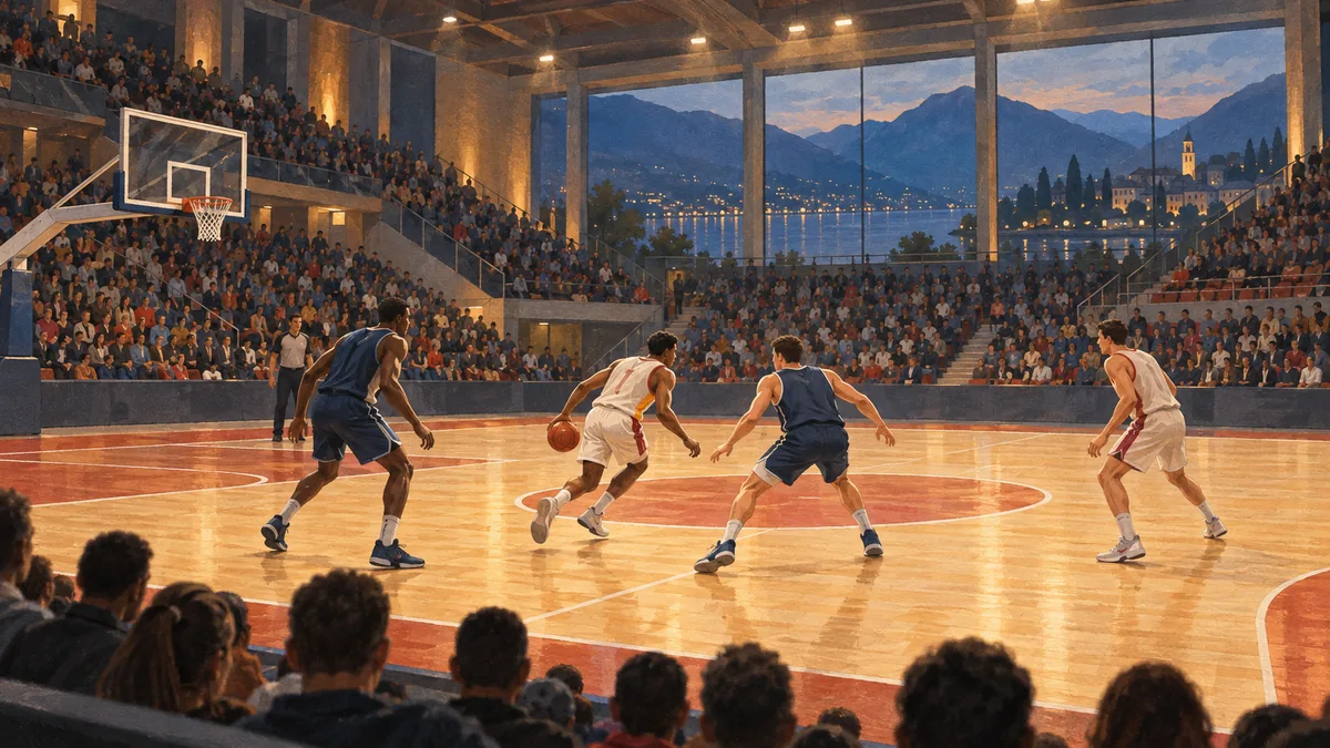 PalaMasnago lors du match de Basketball Champions League entre Itelyum Varese et Peristeri Athènes
