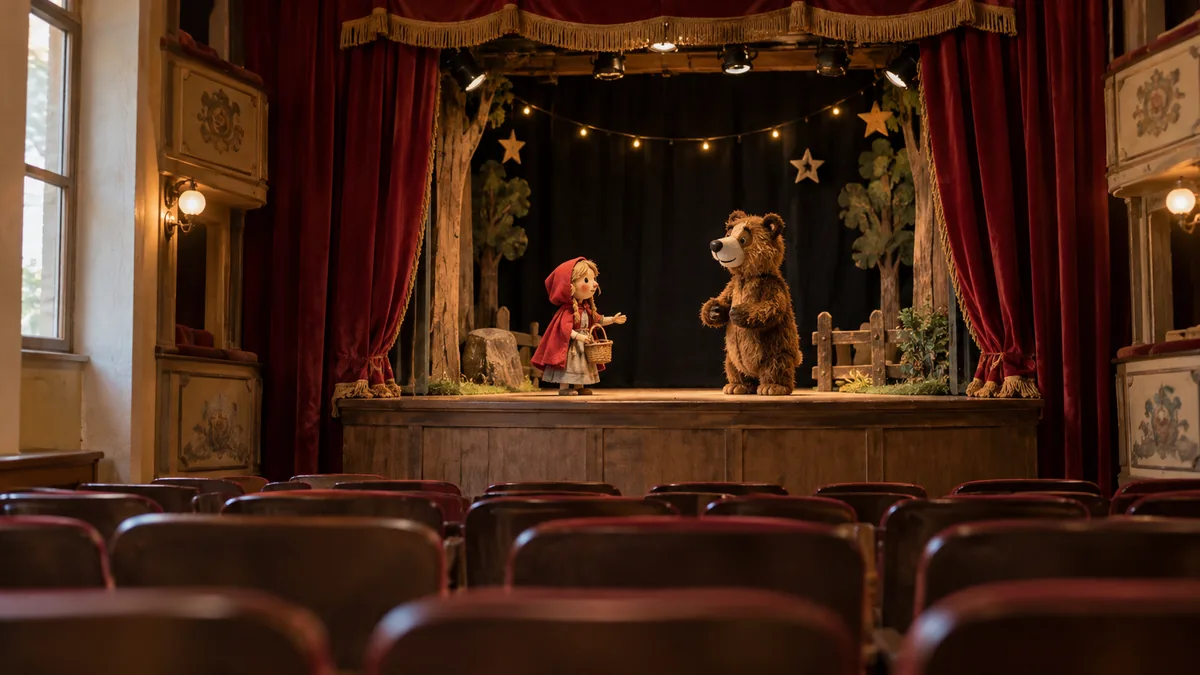 Mascha und Bär kommen im Theater Regina Pacis in Saronno an