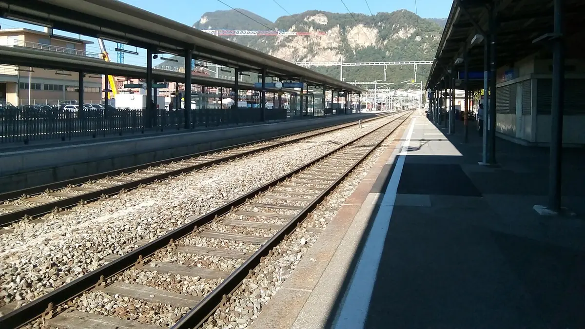 Train Tilo arrivant à la gare de Mendrisio
