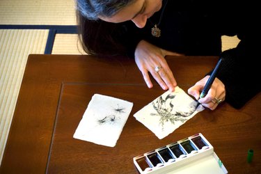 Peinture à l'encre le dimanche