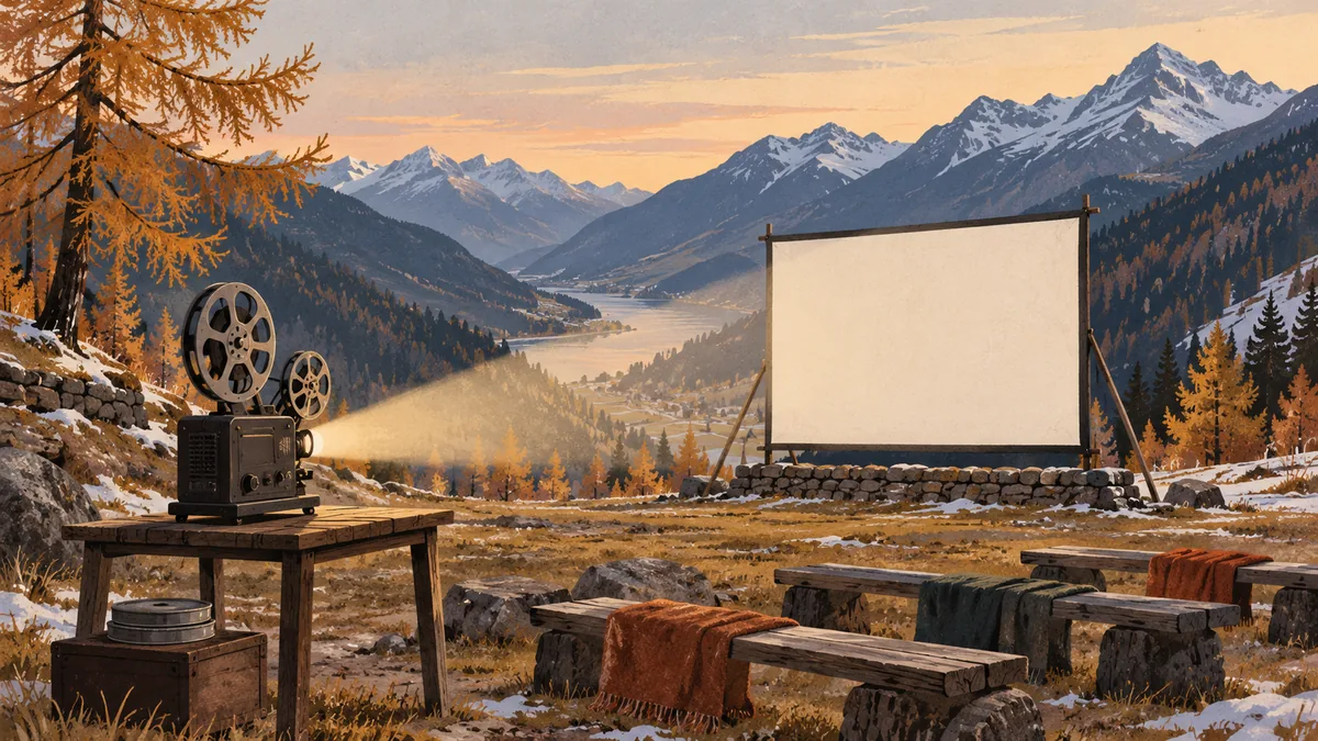 Film: "Herbstfeuer" Der Film über den Brand des Hotel Waldhaus in Vulpera — Image illustrative générée par IA