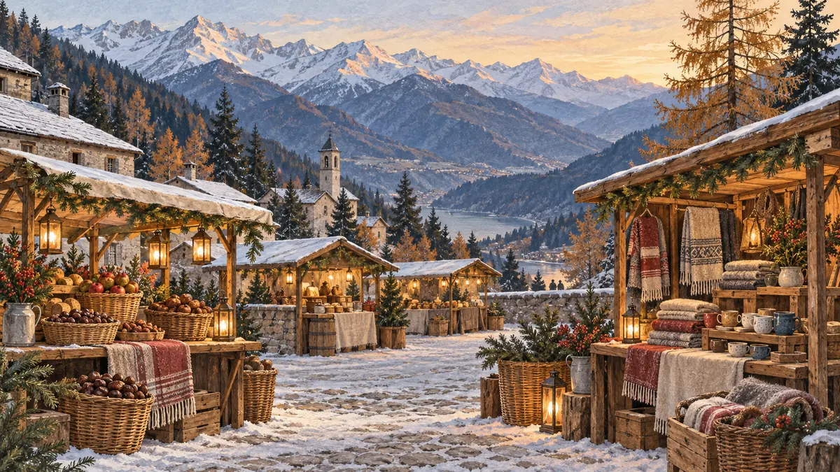 Iscrizioni mercatino di Natale Roveredo — Image illustrative générée par IA