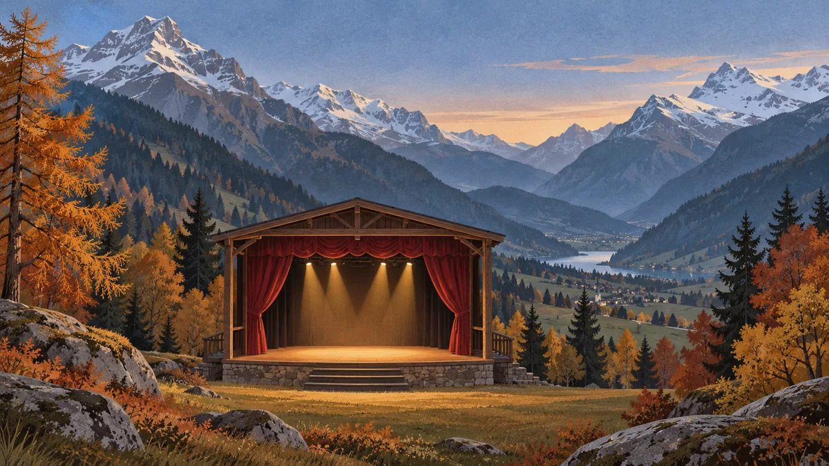 Herbstferienkurs Theater in Ilanz (9-15 Jahre) — Image illustrative générée par IA