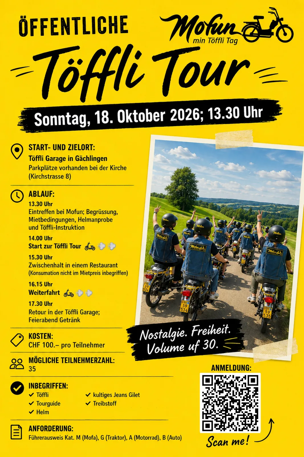 Öffentliche Töffli Tour im Chläggli