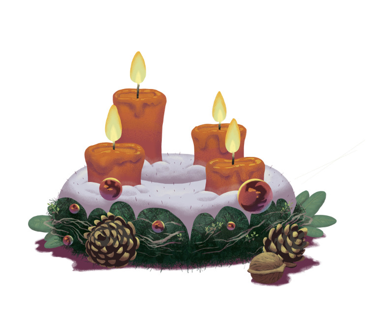 Adventskranzen für junge Menschen