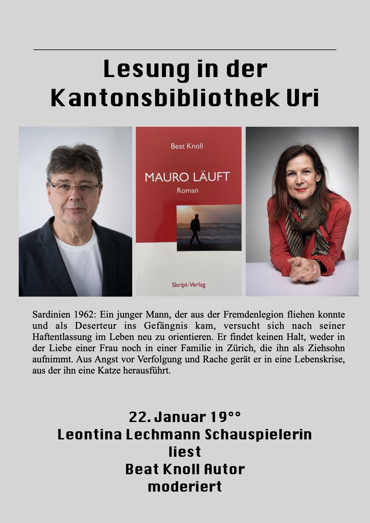 Romanlesung "Mauro läuft" von Beat Knoll