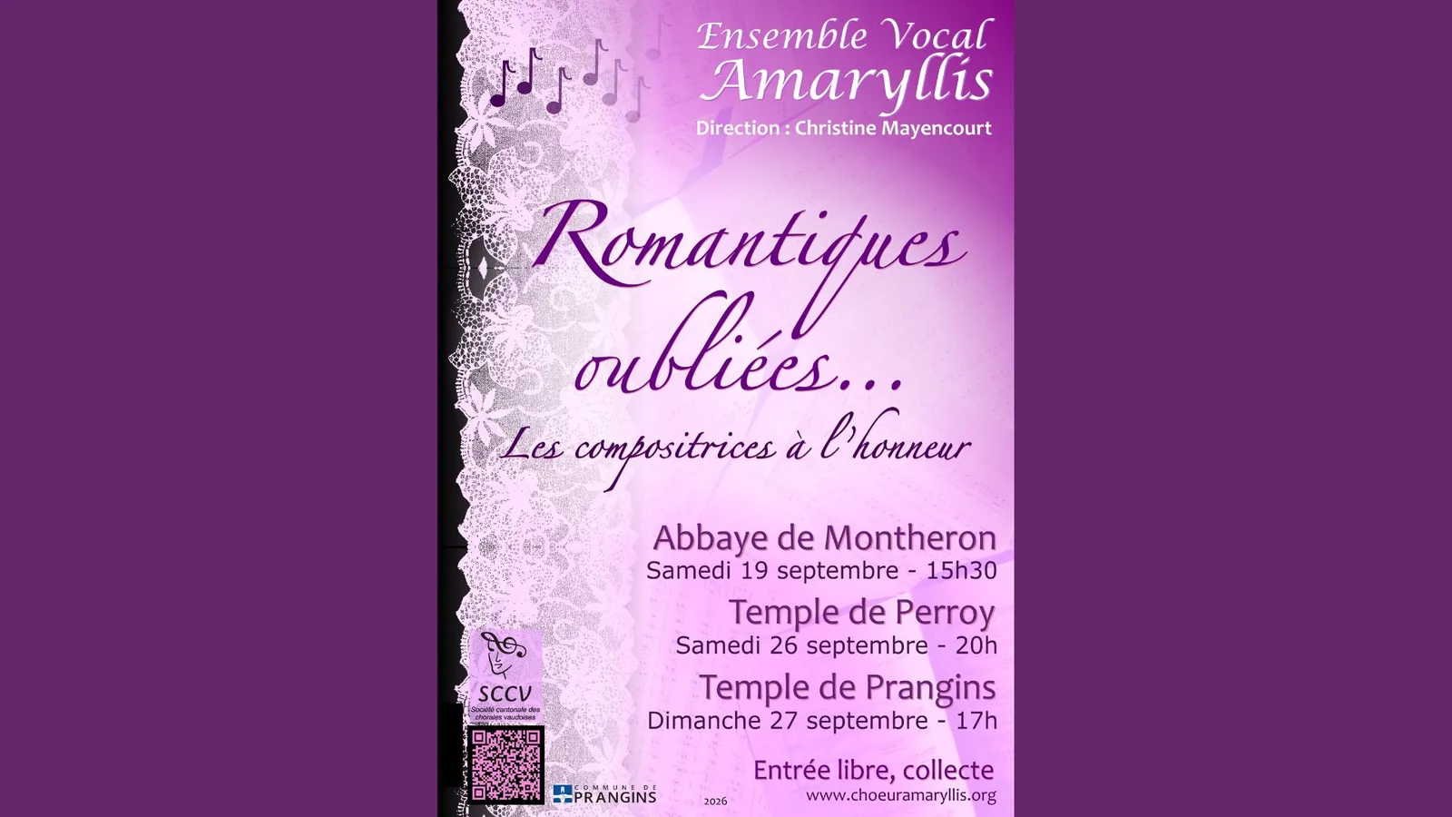 Romantiques oubliées - Concert au Temple de Prangins