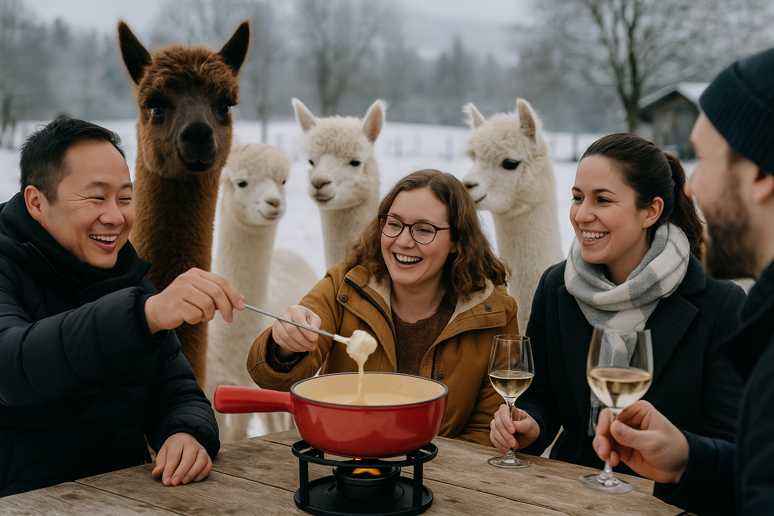 Fondue au milieu des alpagas