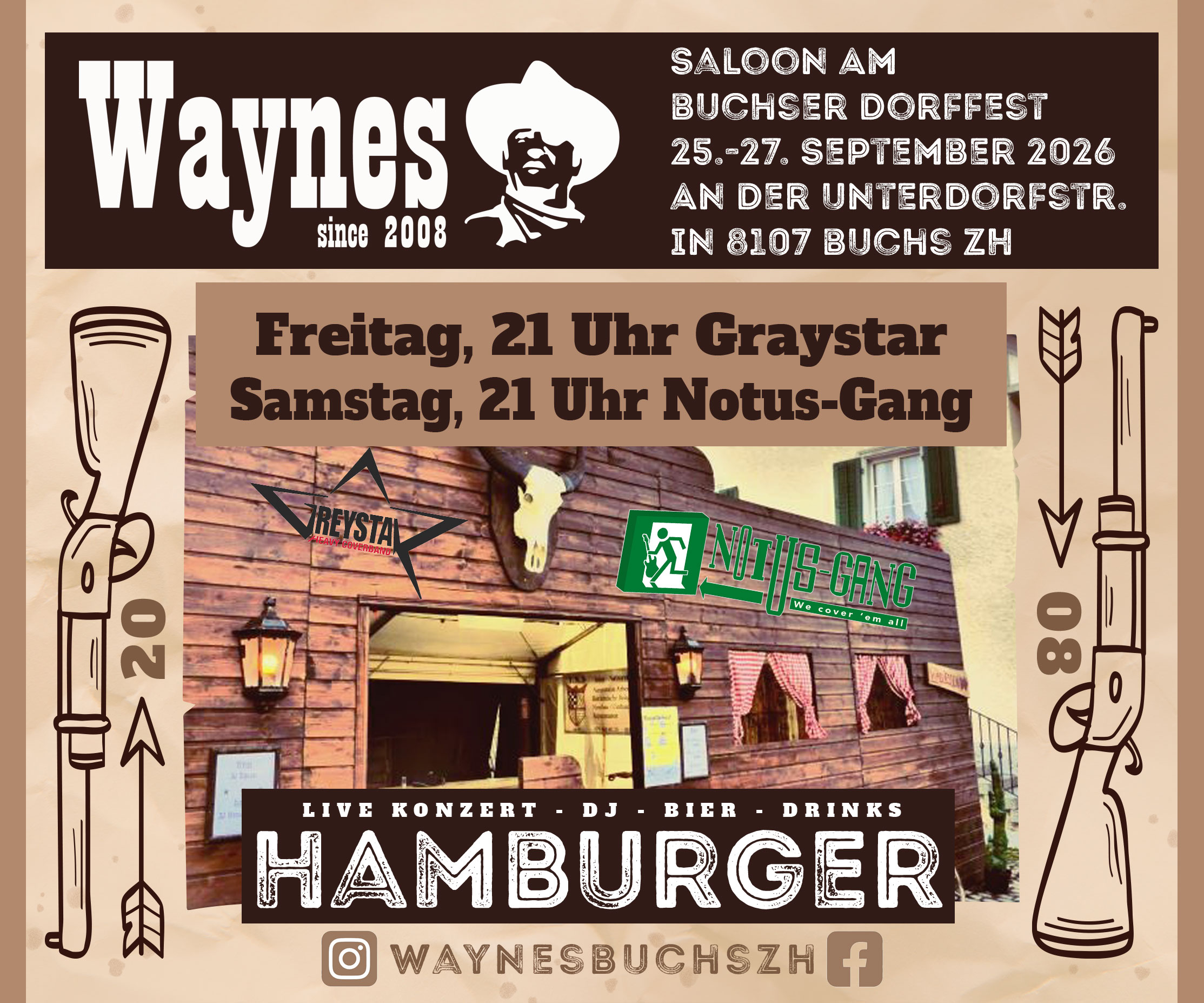 Graystar im Waynes Saloon am Buchser Dorffest 2026