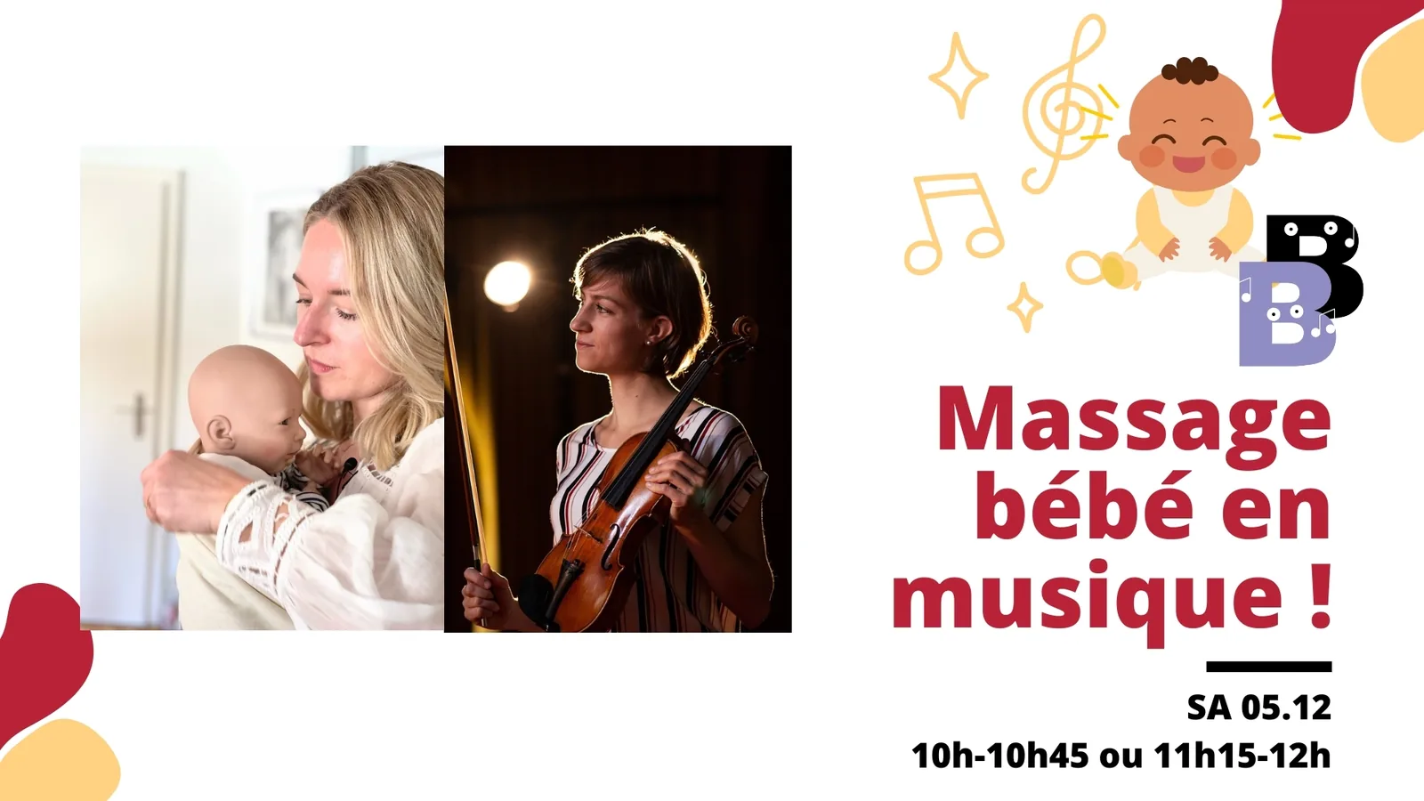 Massage pour bébé en musique