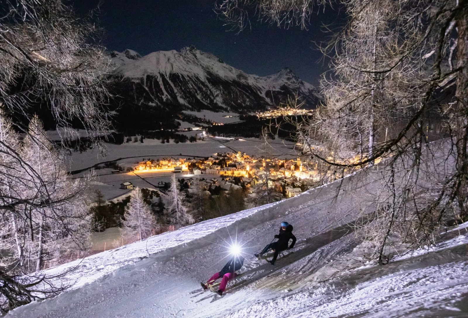 Nachtschlitteln in Celerina