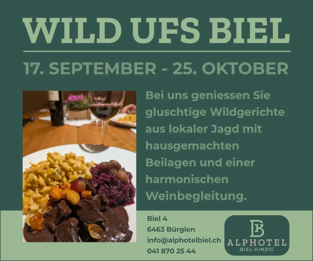 Wildwochen im Alphotel Biel-Kinzig vom 17. September - 25. Oktober 2026