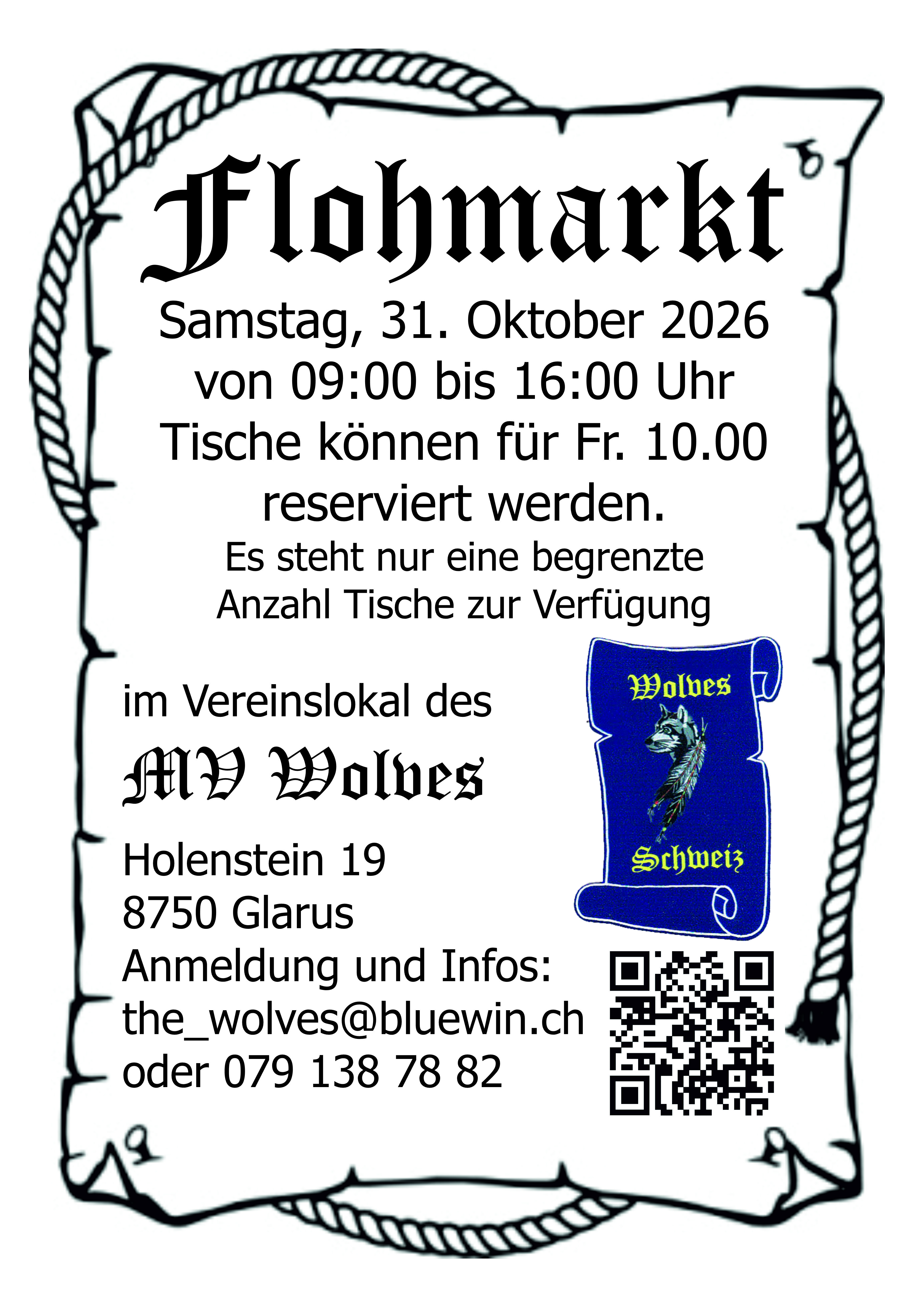 Flohmarkt im Vereinslokal des MV Wolves