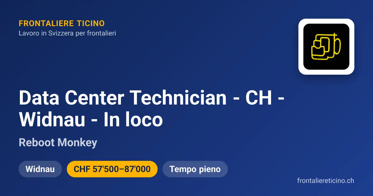 Data Center Technician… — Reboot Monkey a Widnau