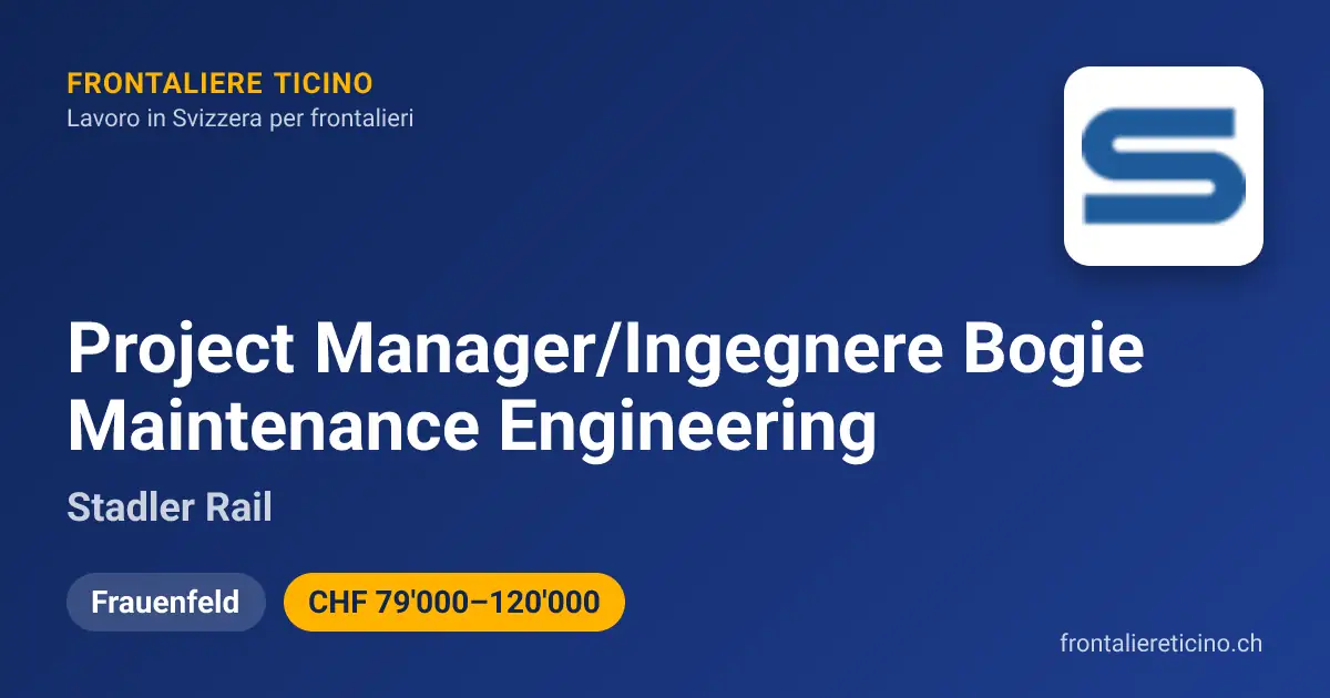 Project Manager/Engineer Bogie Maintenance Engineering