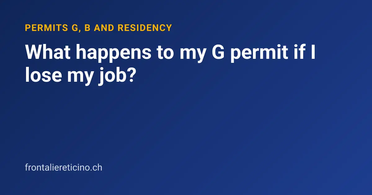 What happens to my G permit if I lose my job?