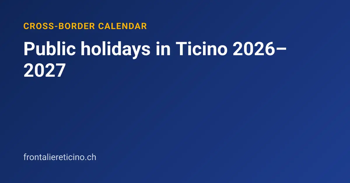 Public holidays in Ticino 2026–2027