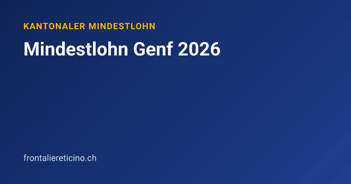 Mindestlohn Genf 2026